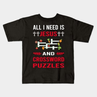 I Need Jesus And Crossword Puzzles Kids T-Shirt